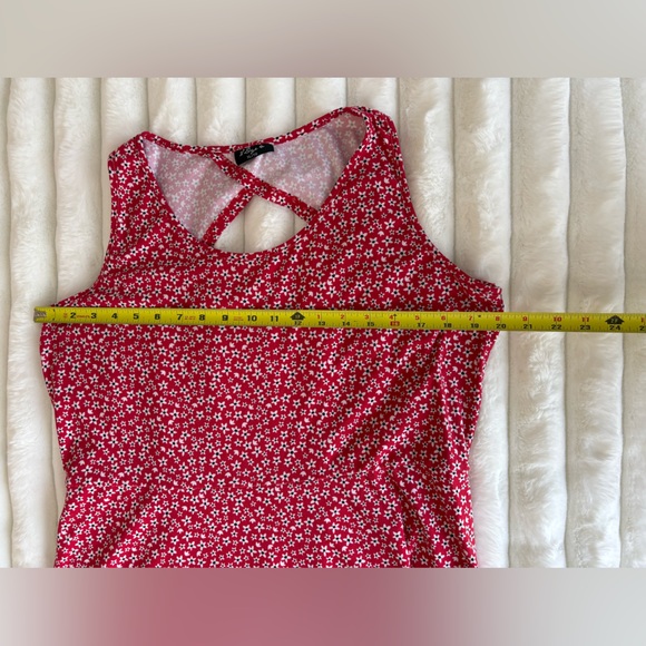 Floral Flowy Red Sleeveless Summer Dress - Picture 4 of 7